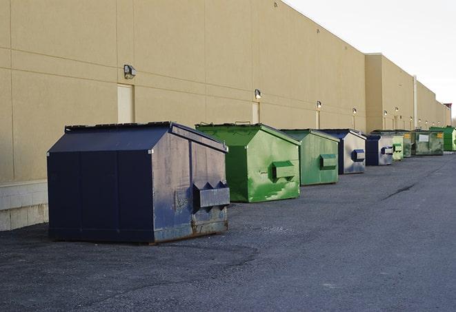 dumpsters arranged tidily on the construction site in Bellwood